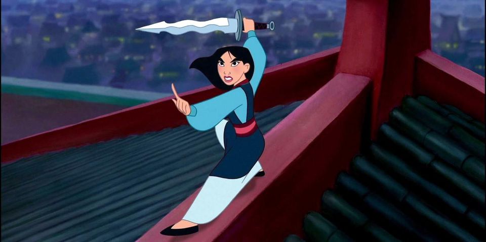 Mulan with shan yu sword